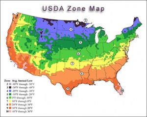 USDA Hardiness Zone Map