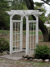 White wood arbor