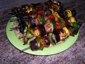 Kabobs veg cooked