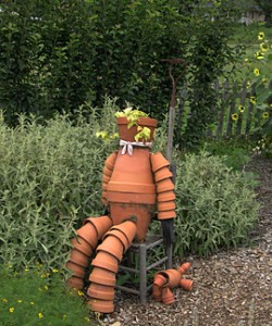 a farm pot scarecrow